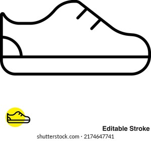 Icono de la línea del vector de zapatos en ejecución