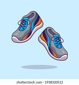 Running Shoes Cartoon Vector Icon Illustration. Fashion Object Icon Concept Isolated Premium Vector. Flat Cartoon Style