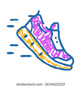 running shoes doodle icon sketch vector. running shoes sign. isolated symbol illustration