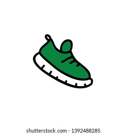 running shoes doodle icon, vector illustration
