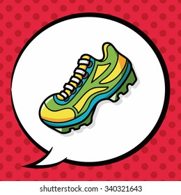 Running shoes doodle, speech bubble
