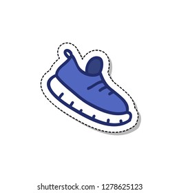 running shoes doodle sticker icon