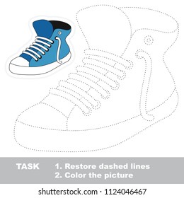 Running Shoes. Dot to dot educational game for kids.
