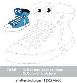 Running Shoes. Dot to dot educational game for kids.