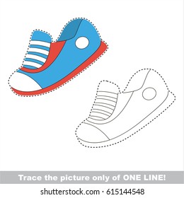 Running Shoes. Dot to dot educational game for kids.