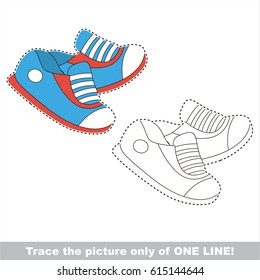 Running Shoes. Dot to dot educational game for kids.