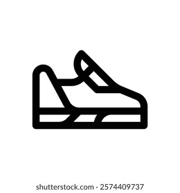 Running shoes. Editable stroke vector icon.