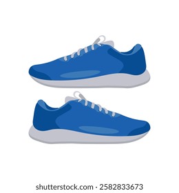 Running Shoes, Fitness Flat Vector Illustration Isolated