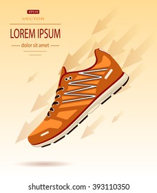 Running shoes, footwear. sneakers, Vector.