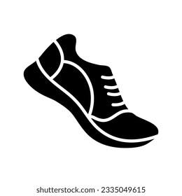 Running shoes glyph icon, sport, gym sign vector graphics icon on white background..eps