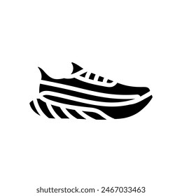 Vector de glifo de las zapatillas de correr. signo de las zapatillas de correr