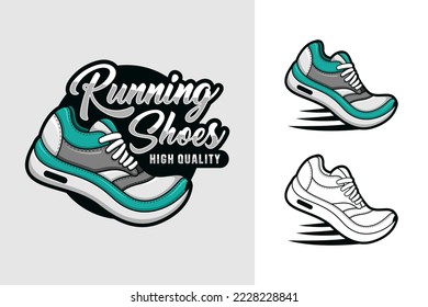 Running shoes high quality vector design logo collection