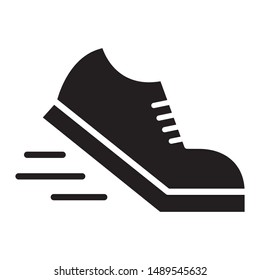 Running shoes icon design. Sport shoes icon in flat style design. Vector illustration. 