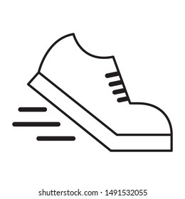 Running shoes icon design. Sport shoes icon in line style design. Vector illustration. 