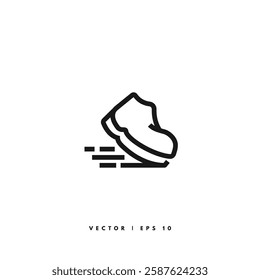 Running Shoes Icon. Editable Stroke