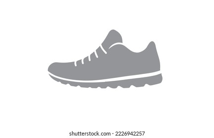 
Running shoes icon gray shoes on white background