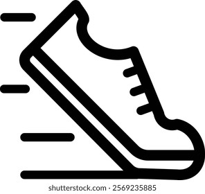 Running shoes icon in line style. For your design, logo. Vector illustration. Editable Stroke. isolated on white background
