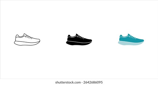 Running shoes icon in line style. For your design, logo. Vector illustration. Editable Stroke.