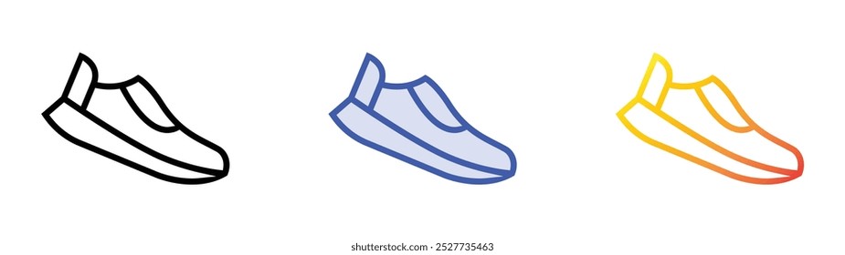 running shoes icon. Linear, Blue Fill and Gradient Style Design Isolated On White Background