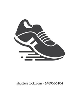 running shoes icon logo vector illustration design template