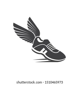 running shoes icon logo vector illustration design template