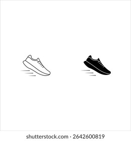 running shoes icon on white background, fitness, sport