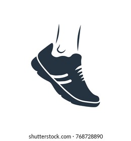 running shoes icon on white background, fitness, sport
