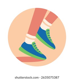 Running Shoes Icon. Physical Activity for Mental Health and Wellness, logo vector illuastration