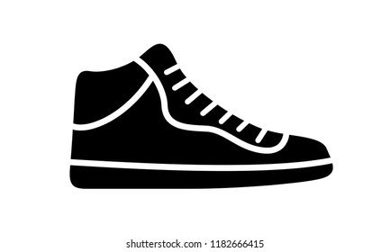 Running shoes icon. Simple illustration of fitness and sport, gym shoe. Vector sign shop graphics on white background.