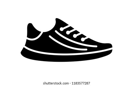 Running shoes icon. Simple illustration of fitness and sport, gym shoe. Vector sign shop graphics on white background.