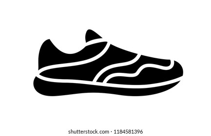 Running shoes icon. Simple illustration of fitness and sport, gym shoe. Vector sign shop graphics on white background.