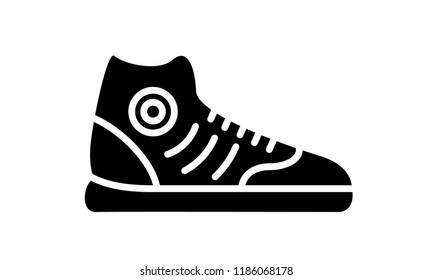 Running shoes icon. Simple illustration of fitness and sport, gym shoe. Vector sign shop graphics on white background.