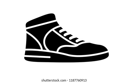 Running shoes icon. Simple illustration of fitness and sport, gym shoe. Vector sign shop graphics on white background.