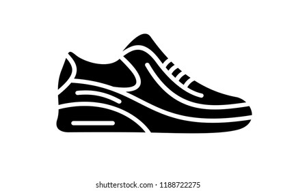 Running shoes icon. Simple illustration of fitness and sport, gym shoe. Vector sign shop graphics on white background.