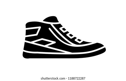 Running shoes icon. Simple illustration of fitness and sport, gym shoe. Vector sign shop graphics on white background.