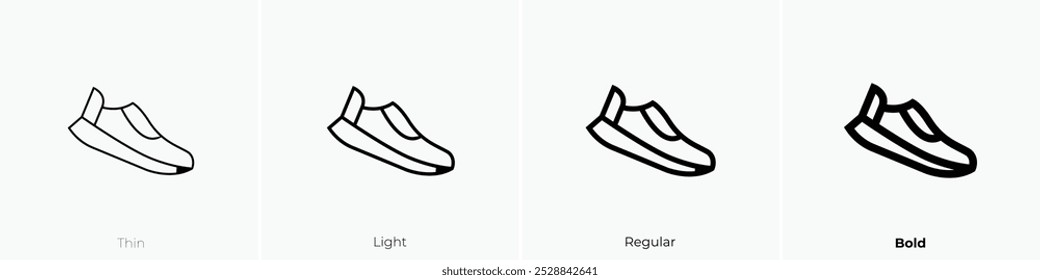 running shoes icon. Thin, Light Regular And Bold style design isolated on white background