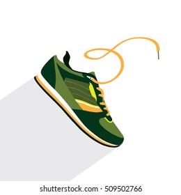 Running shoes icon. Training, sneaker. Flat design illustration.