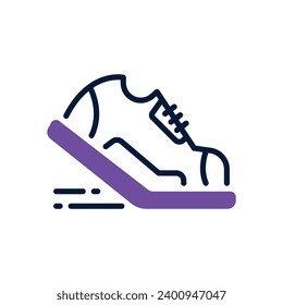 icono de los zapatos de correr. icono de doble tono vectorial para tu sitio web, móvil, presentación y diseño de logotipo.