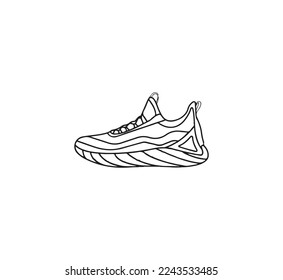 running shoes icon vector sneaker  lineart