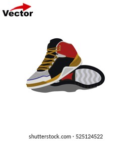 running shoes icon, vector sneakers icon, isolated shoes pictogram