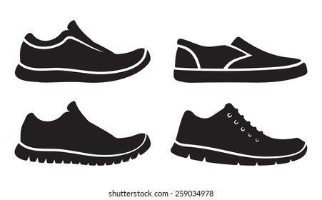 Running shoes icons