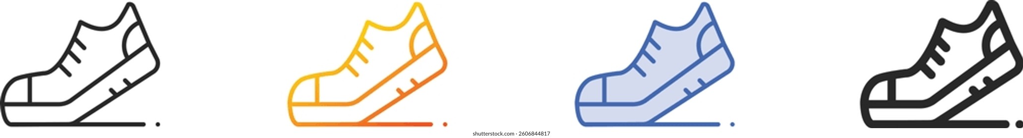 running shoes icon.Thin Linear, Gradient, Blue Stroke and bold Style Design Isolated On White Background