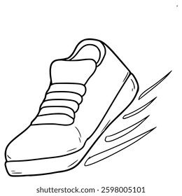 running shoes illustration hand drawn outline vector