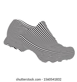 Running shoes. Isolated linear vector black icon on a white background. healthy lifestyle concept.