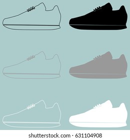 Running shoes or jogging shoes set.