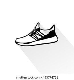 Running shoes label - vector illustration