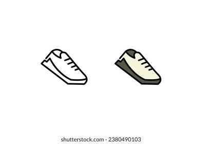 Running shoes line and glyph icon, fitness and sport, gym sign vector graphics, a linear pattern on a white background.