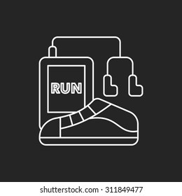 running shoes line icon