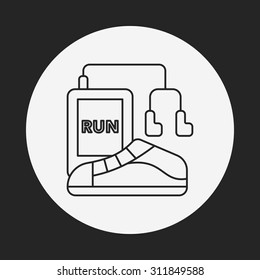 running shoes line icon