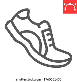 Running shoes line icon, fitness and run, sport shoe sign vector graphics, editable stroke linear icon, eps 10